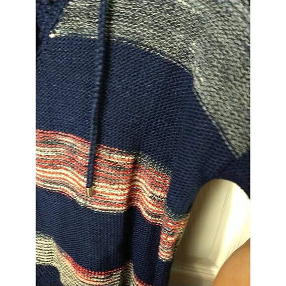 Jones New York Woman L Sweater V Neck Blue Red Striped V Neck Long Sleeve... - Picture 7 of 9